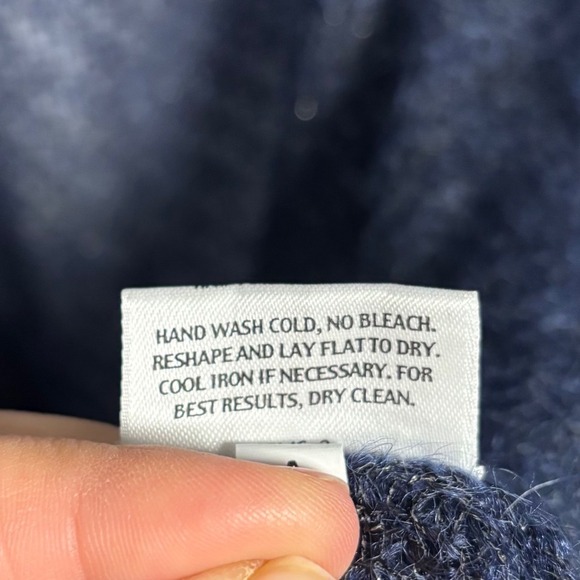 Eileen Fisher Metallic Navy Mohair Blend Open Front Cardigan Sweater Plus Sz 2X - Picture 5 of 7